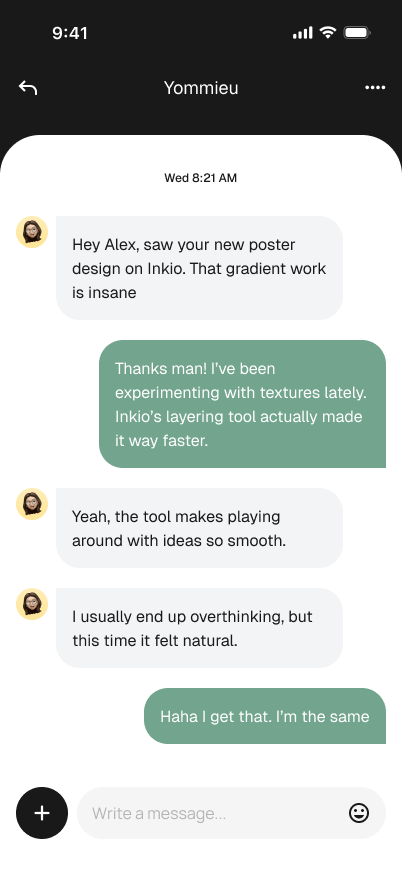 Inkio conversation screen